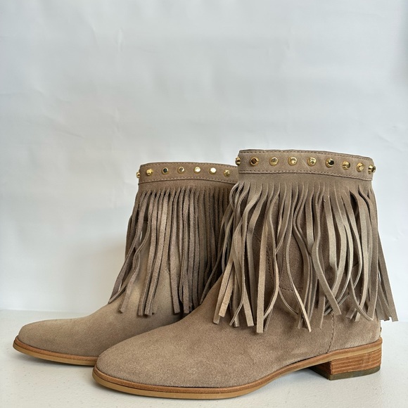 Michael Kors Billy taupe studded fringe booties 7.5 - Picture 10 of 15